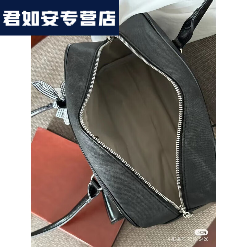 格里奥兹 GLIOZZI许允真同款包韩国同款保龄球包ins博主百搭托特包休闲腋下包小众 黑色包包