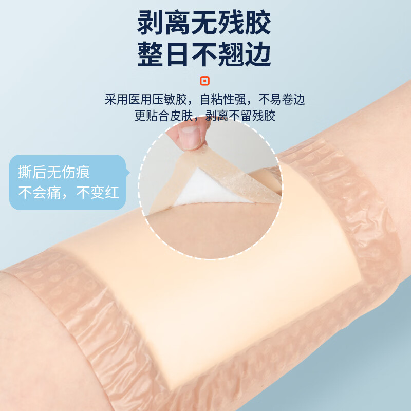 护士同学医用褥疮贴老人防压疮伤口敷贴臀部减压聚氨酯泡沫敷料防水贴无菌 7.5*7.5cm 5片*5盒