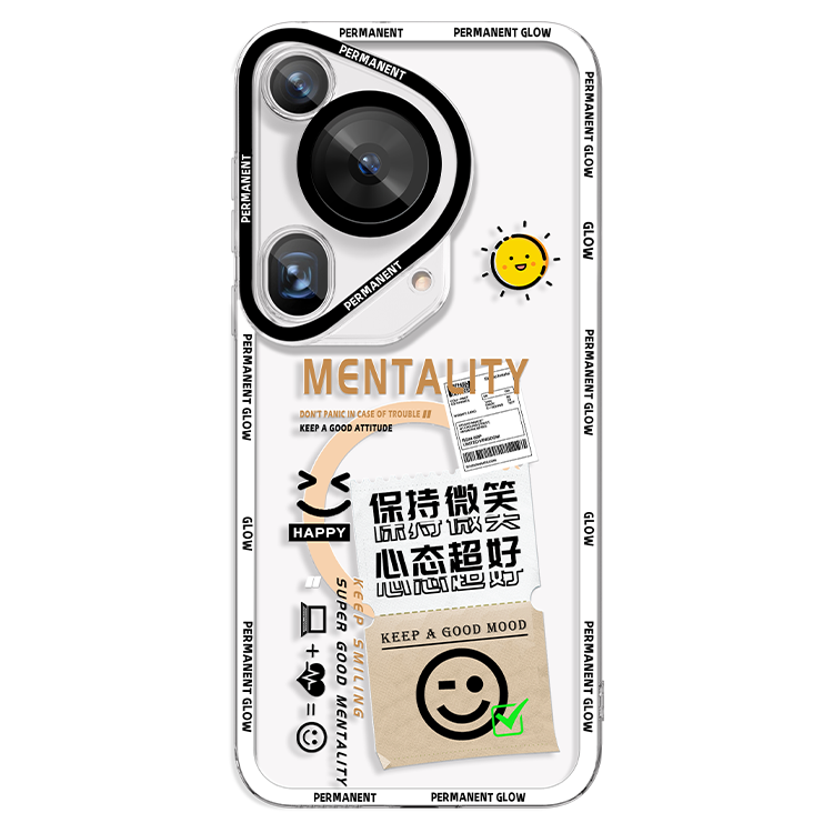 XP适用华为pura70Ultra手机壳镜头全包p70ultra透明软壳散热硅胶卡通男女生防摔高级感-白框心态超好
