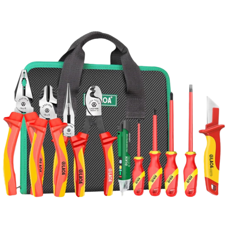 老A(LAOA)絕緣電工工具組套10件耐壓鉗子螺絲刀斷線鉗套裝LA102310
