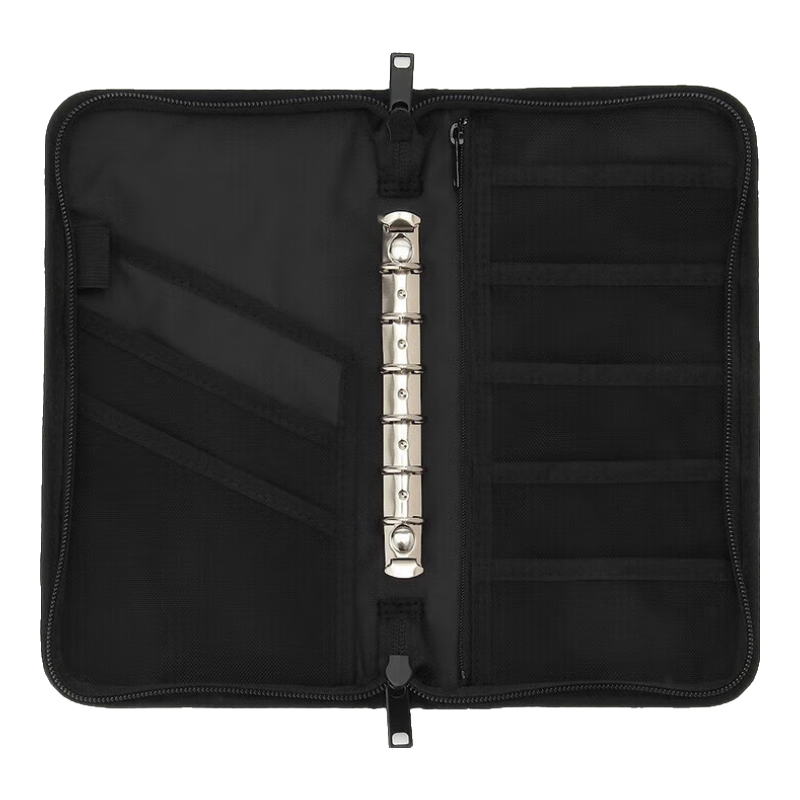 無印良品(MUJI)證件包 聚酯纖維護照夾 透明內袋 黑色 實用收納 多功能