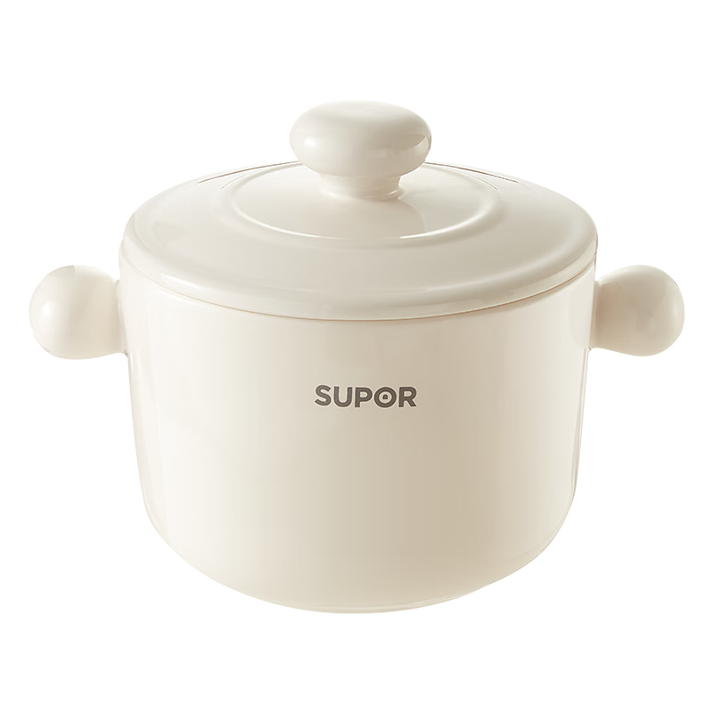 蘇泊爾（SUPOR）豬油罐陶瓷儲油罐 家用耐高溫大容量調(diào)料罐辣椒油罐雙耳防燙帶蓋 【贈濾網(wǎng)+定制勺】 1.2L