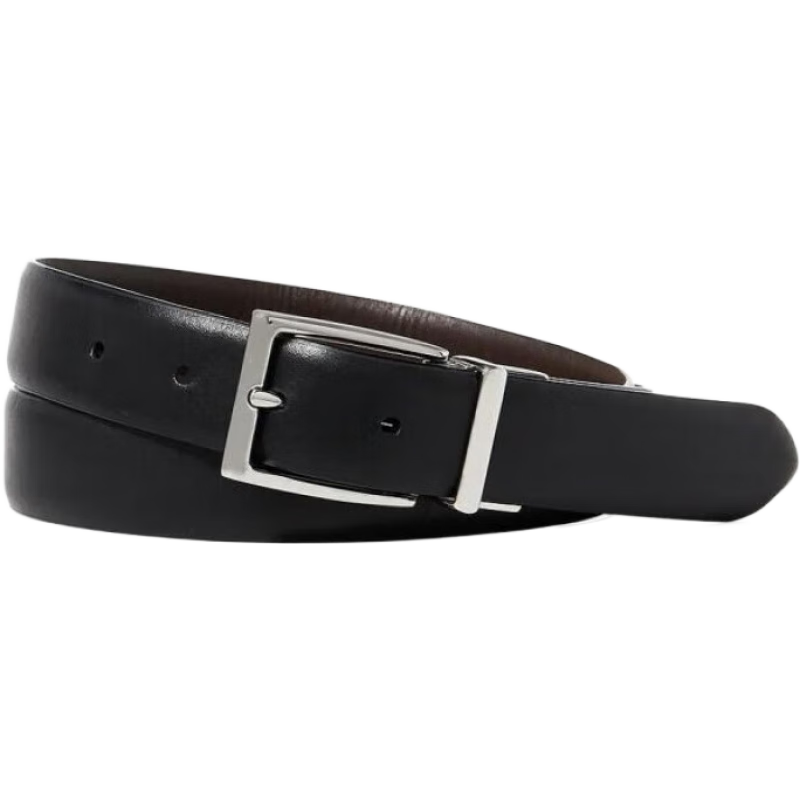 RALPH LAUREN 拉夫勞倫潮牌男腰帶皮帶朋友禮物雙面輕奢腰帶正裝西裝配飾 Black 34
