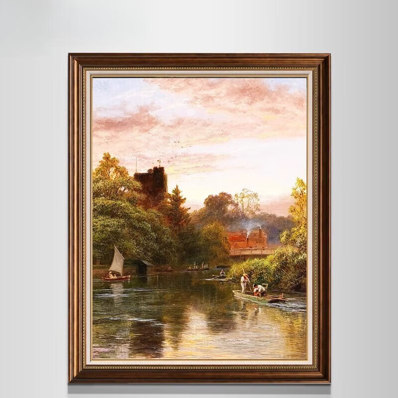 彩象手绘油画手绘款客厅油画玄关世界名画美欧式油画挂画古典风景壁画