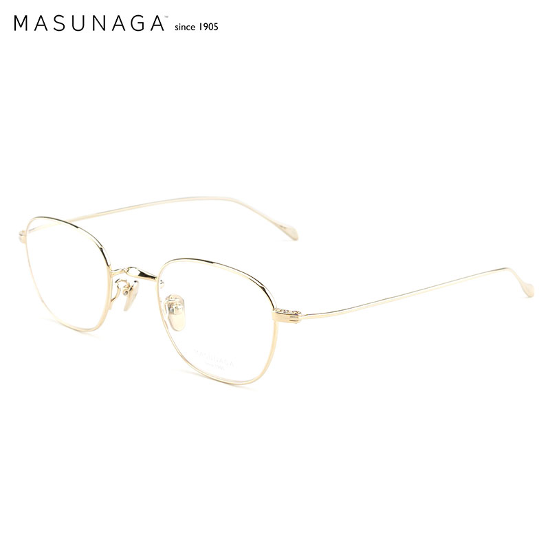 masunaga增永眼镜框[免费配镜]圆框钛材眼镜架gms-199t #11蔡司佳锐1.