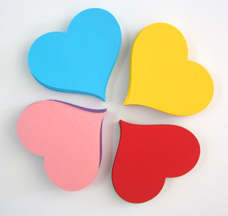 臻时力 爱心形卡片迷你卡通许愿卡桃心学习留言单词拼音彩色硬卡纸j