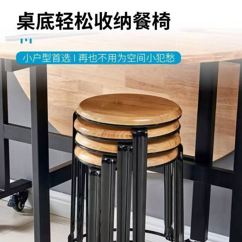 古木鑫实木折叠桌家用小户型可移动创意折叠餐桌家庭聚会10人吃饭大圆桌 1.4米橡木圆桌+0.9米钢化玻璃转盘