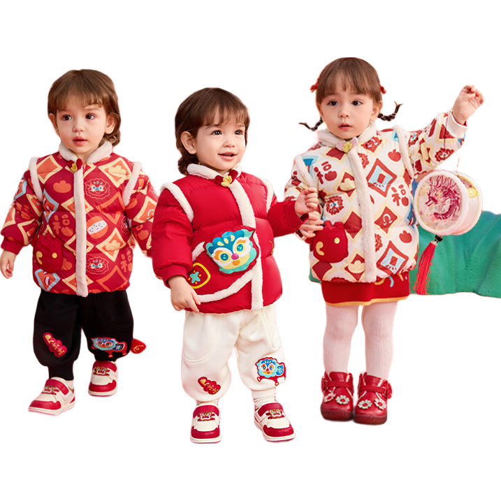巴拉巴拉童裝嬰兒羽絨服寶寶外套2025春裝新中式新年拜年服萌209125107202