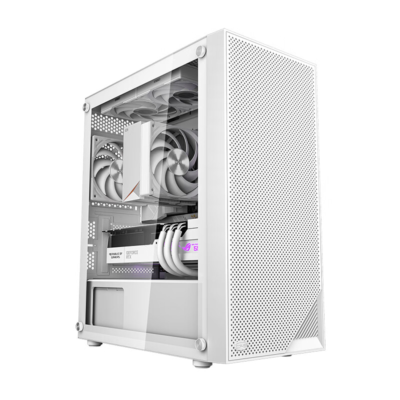 超频3（PCCOOLER）风华C3 B310台式机MATX玻璃侧透240水冷游戏家用主机电脑机箱 风华B310机箱 白色
