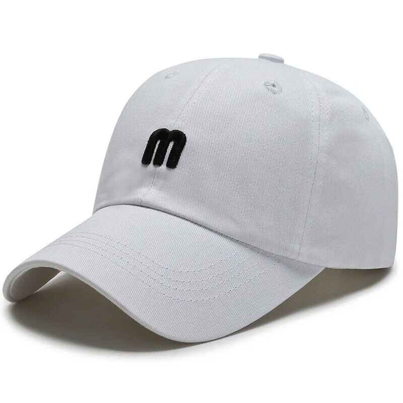 霏莯清风【精选】帽子男夏季遮阳鸭舌帽刺绣棒球帽韩版时尚百搭女休闲太阳 M标-白色