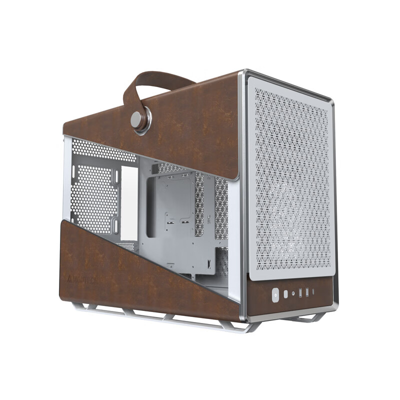 玩嘉MONTECH君主科技Heritage PRO豪华版皮革提手电脑机箱 支持MATX主板ATX电源360水冷40CM显卡Type-c Heritage 白色标准款【单独机箱】 409元