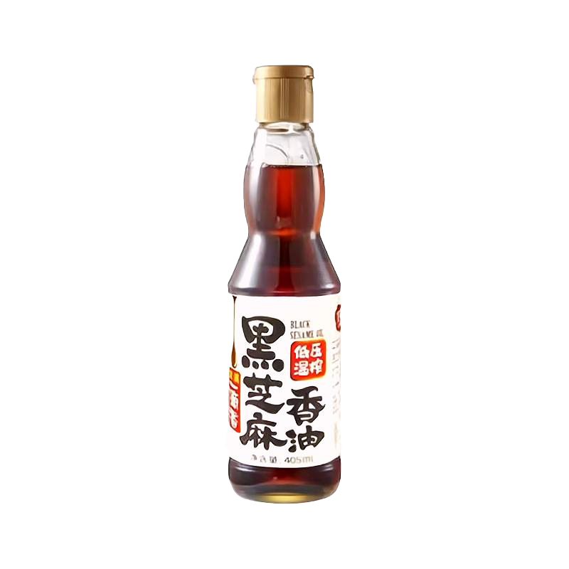龙溪低温压榨100%纯黑芝麻香油405ml/瓶  高端一级香油 凉拌调味火锅 