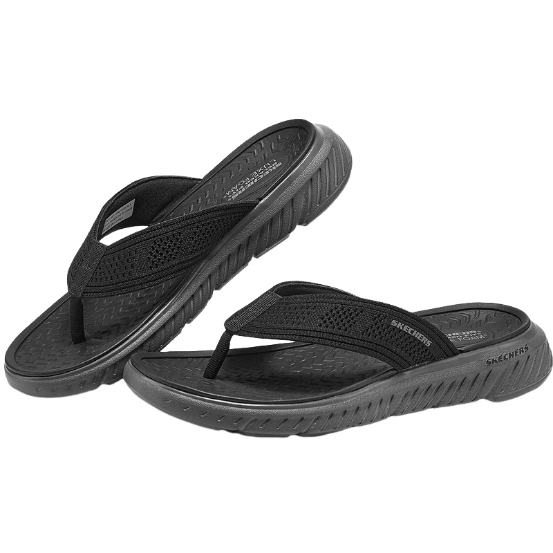 斯凱奇（Skechers）拖鞋男士夏季外穿人字拖EVA透氣輕便一腳蹬涼拖鞋沙灘鞋211081