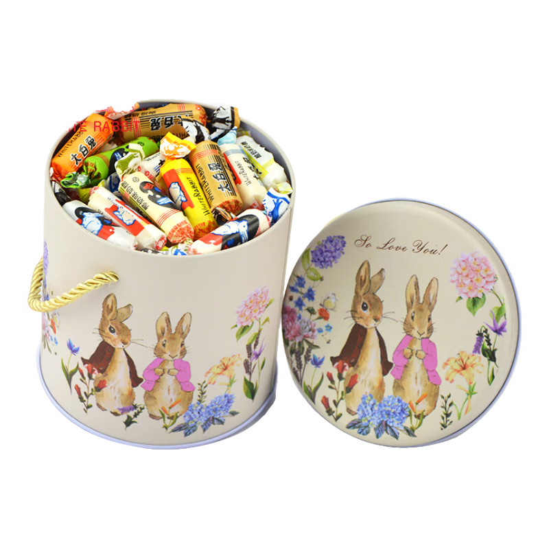 大白兔奶糖114g 鐵盒裝糖果零食 婚慶喜糖伴手禮 送女友同學(xué)生日禮物 混合味【兔子手提桶】400g1桶