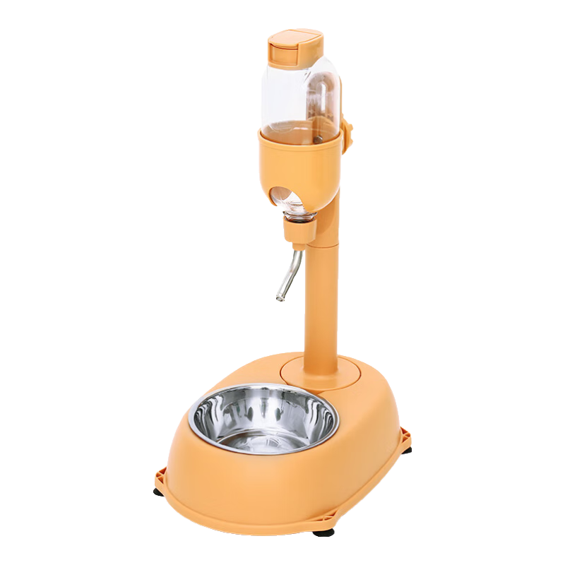 華元寵具（hoopet）狗狗喝水器不濕嘴狗碗水壺掛式滾珠懸掛式寵物飲水機(jī)貓碗食盆狗碗 活力橙【高度可調(diào)，水壺可掛籠】