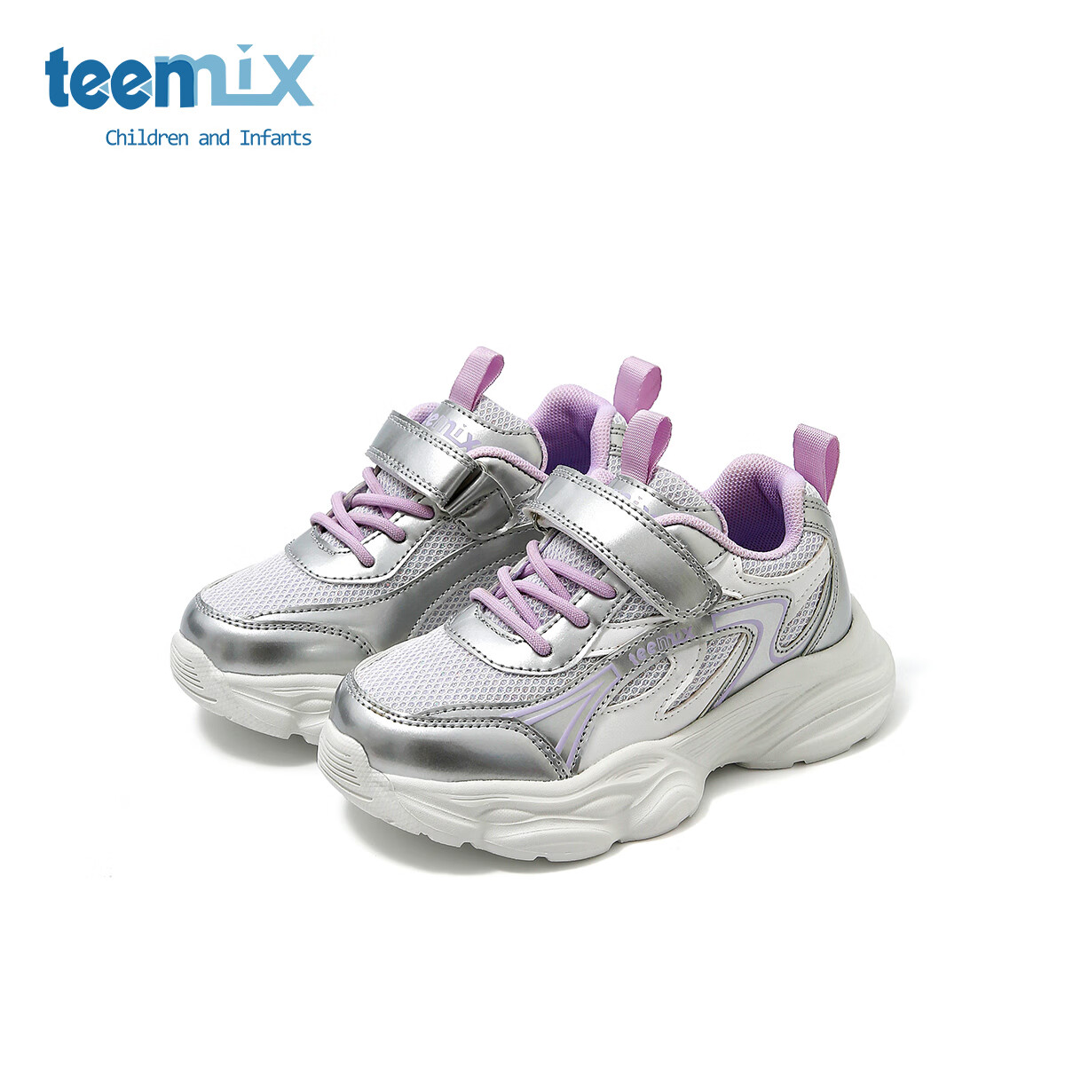 天美意童鞋儿童运动鞋2025夏季新款透气小白鞋跑步鞋 紫色 26