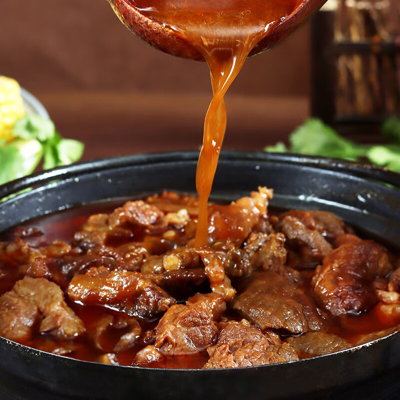 渔歌牧曲国产广式牛杂煲红烧牛腩煲酱香筋头巴脑400g批发牛肉生鲜熟食浇头 酱香筋头巴脑400g