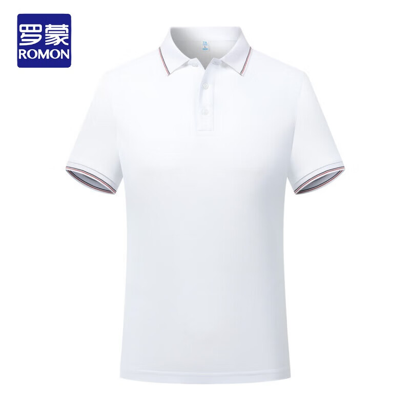 羅蒙冰絲polo衫定制工作服純棉翻領(lǐng)短袖t恤速干團(tuán)體文化衫團(tuán)體印logo 白色 S