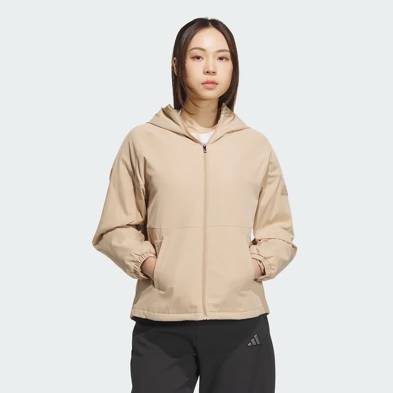 阿迪达斯（adidas）拒水防泼运动休闲连帽夹克梭织外套「睿族工壳」 JM8813 XXS