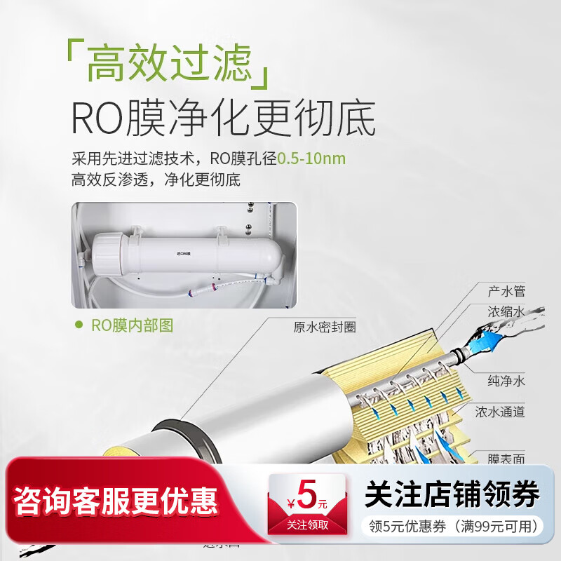 力辰實驗室超純水機凈水設備蒸餾水去離子水RO反滲透濾芯制水機生化儀 （配件）純水機UPTC RO膜20L
