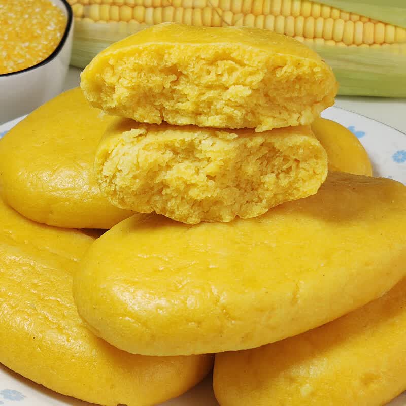 富世康玉米饼子粑粑早餐半成品加热即食粗粮主食代餐山东老字号 400g*5袋