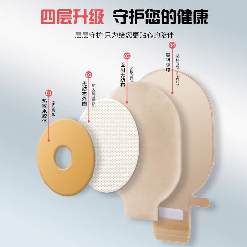 护士同学 可排气造口袋一件式直肠一次性大便袋造瘘袋可清洗医用造口袋 双层加固底盘-3秒排气款（5个装）体验装