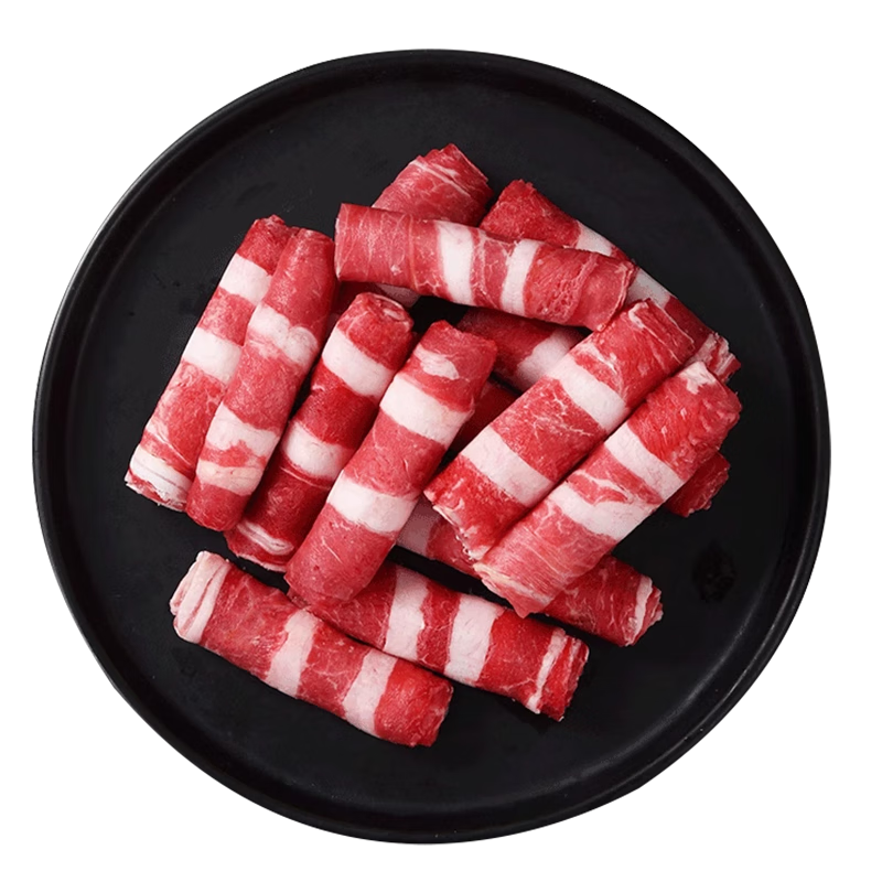 目無(wú)全牛澳洲原切谷飼牛后胸肥牛卷 凈重1斤 牛肉片牛肉卷火鍋食材