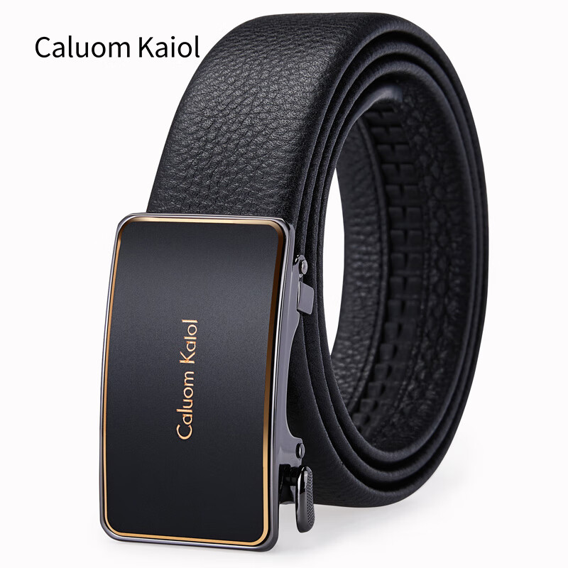 Caluom Kaiol品牌皮带男真皮男士腰带牛皮自动扣商务裤带新年礼物送男友老公 【专柜礼盒】8036A/内穿式 110cm -130cm默认随机（可修剪）需要其他尺码联系客服