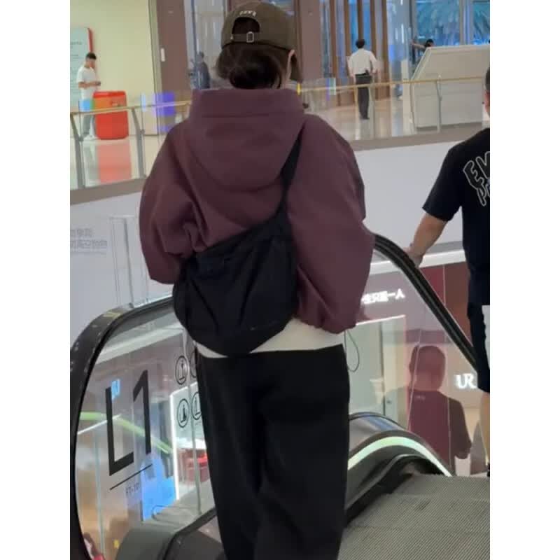 NYIG短款连帽冲锋上衣外套女加棉加厚秋冬新款2025韩版宽松棉服上 紫色加棉 M 100-115斤左右