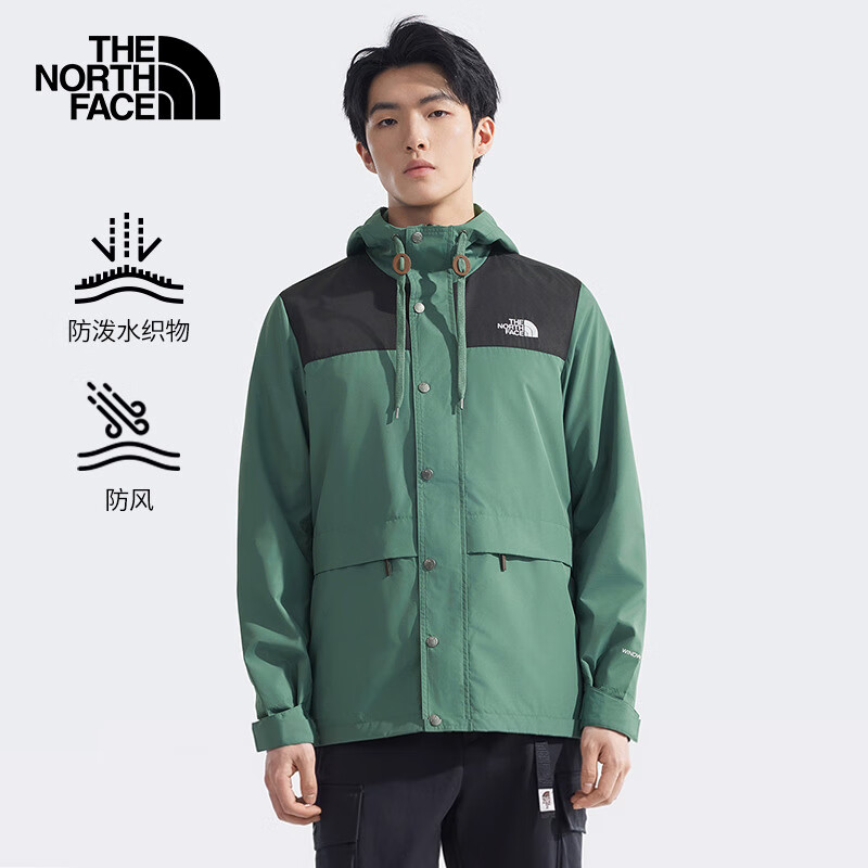 The North Face北面防风夹克男女同款户外防泼水外套81NO 鸭绿/LFW L