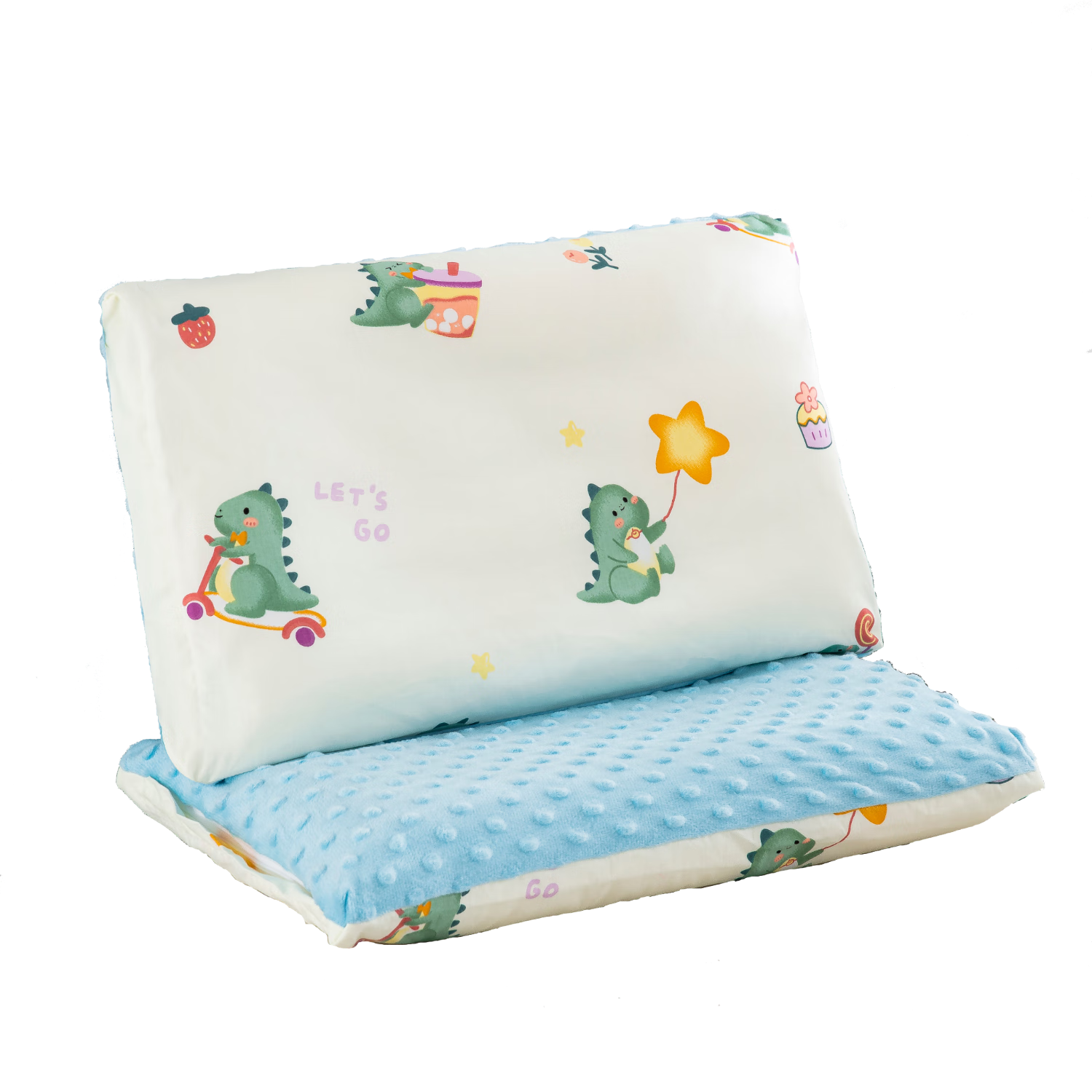 9i9儿童枕套纯棉宝宝幼儿园双面枕头套可洗四季A95恐龙50*30cm