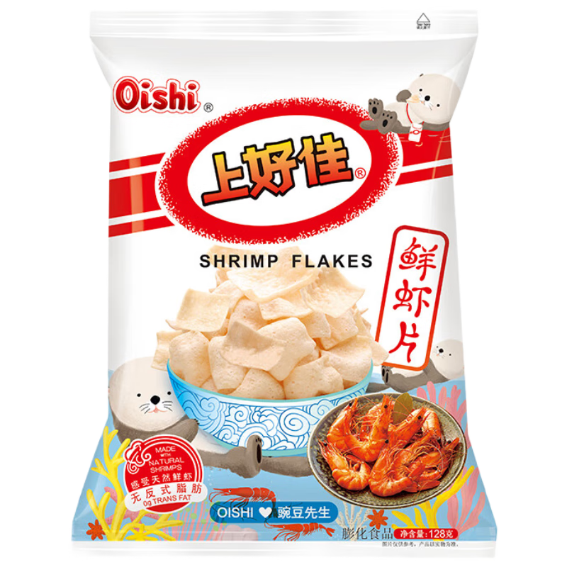 上好佳 膨化零食鲜虾片128g