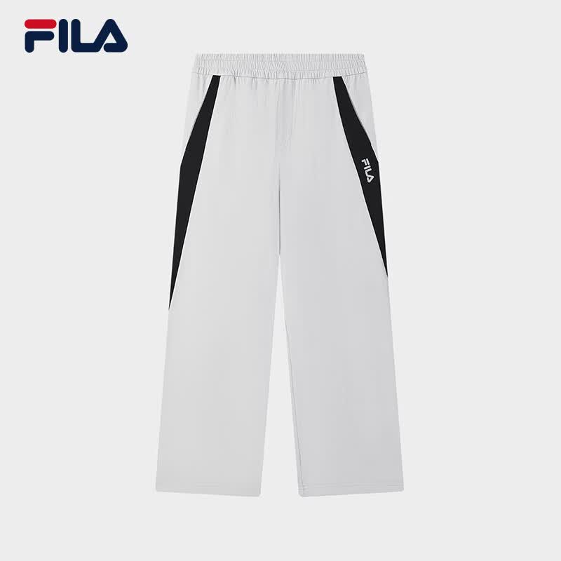 FILA 斐乐官方男士梭织长裤春季新款时尚休闲舒适拼色直筒裤
 仿旧灰-GY 2XL 185/92A/XXL