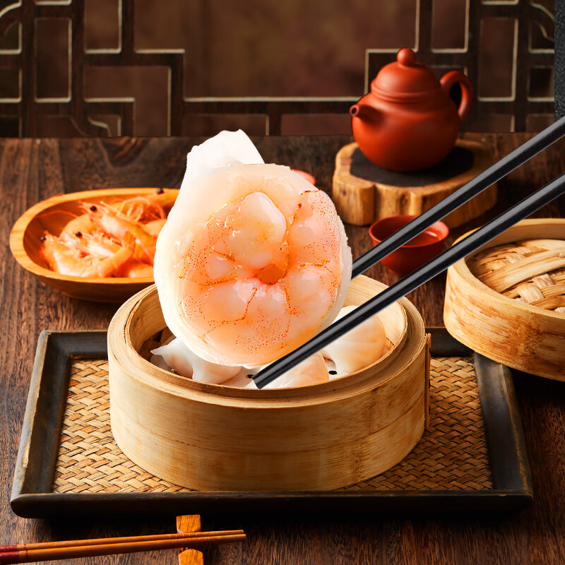 萬(wàn)稻香誠(chéng)制萬(wàn)好蝦餃皇港式水晶蝦餃6包裝768g廣式早茶點(diǎn)心清蒸餃子 水晶蝦餃128gx6包/共24只