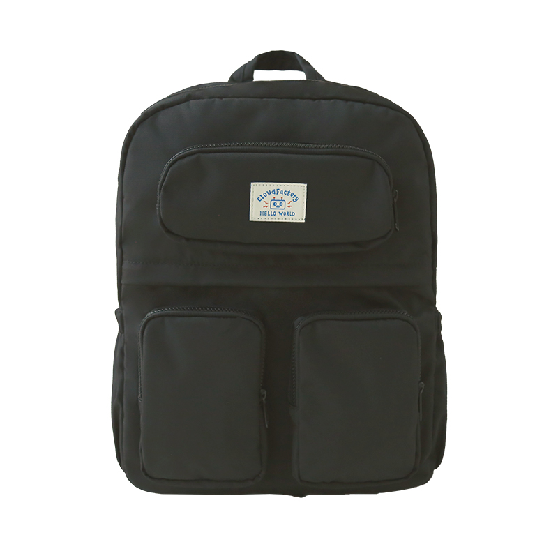 mah双肩包云朵工厂方块口袋双肩包三袋背包大容量多功能学生书包电脑