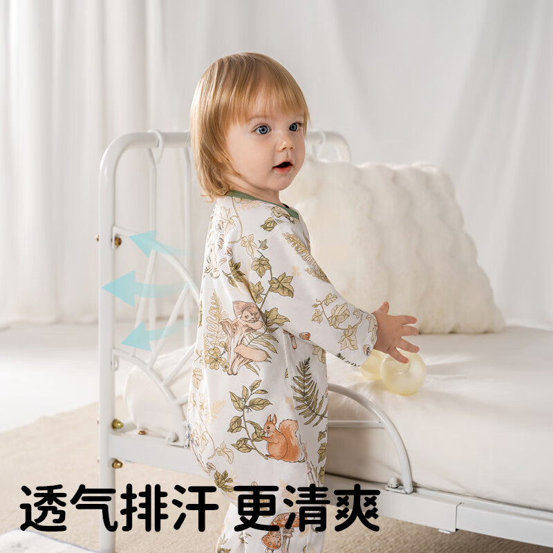 欧孕(OUYUN)睡袋春秋夏季薄款纯棉宝宝分腿睡袋儿童防踢被子四季通用 气球伙伴【中袖 推荐20-26℃】 推荐身高80-95(年龄段15个月-2.5