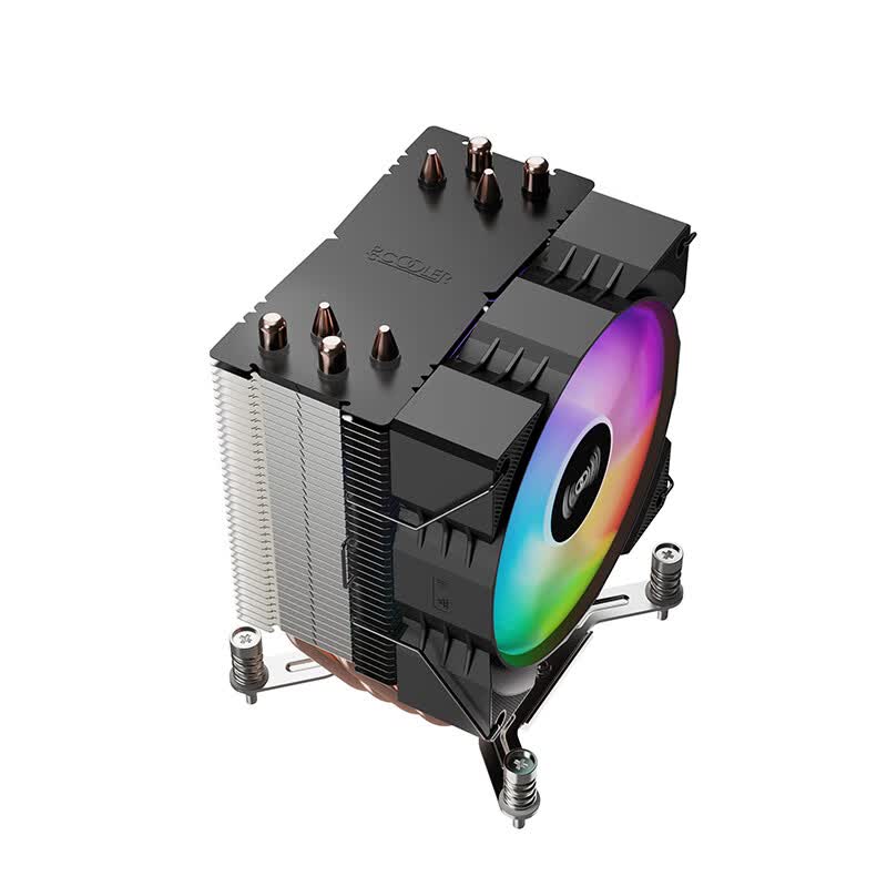 超频3（PCCOOLER）红海H4散热器cpu风扇ARGB神光同步温控四铜管PWM台式机1700电脑塔式风冷 红海H4-i 炫彩 黑色 (Intel专用)