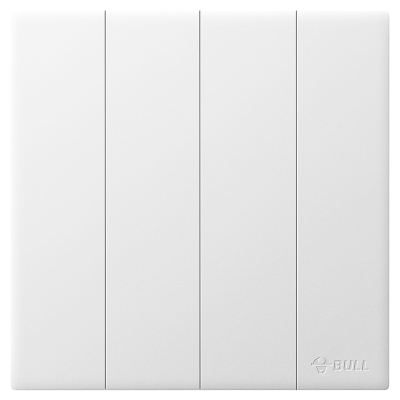 公牛（BULL）开关插座 G60系列四开单控开关超薄大面板开关G60K411暮雪白