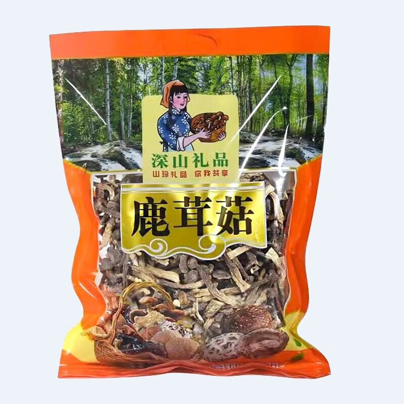 伍福 鹿茸菇干货新货无硫脆嫩野生菌煲汤食材 100g