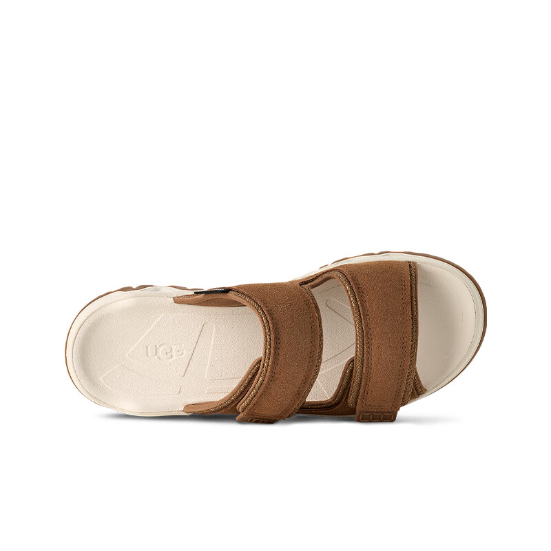 UGG夏季新款男女同款时尚厚底露趾可调节束带休闲凉拖鞋 1167497 CHE | 栗色 38