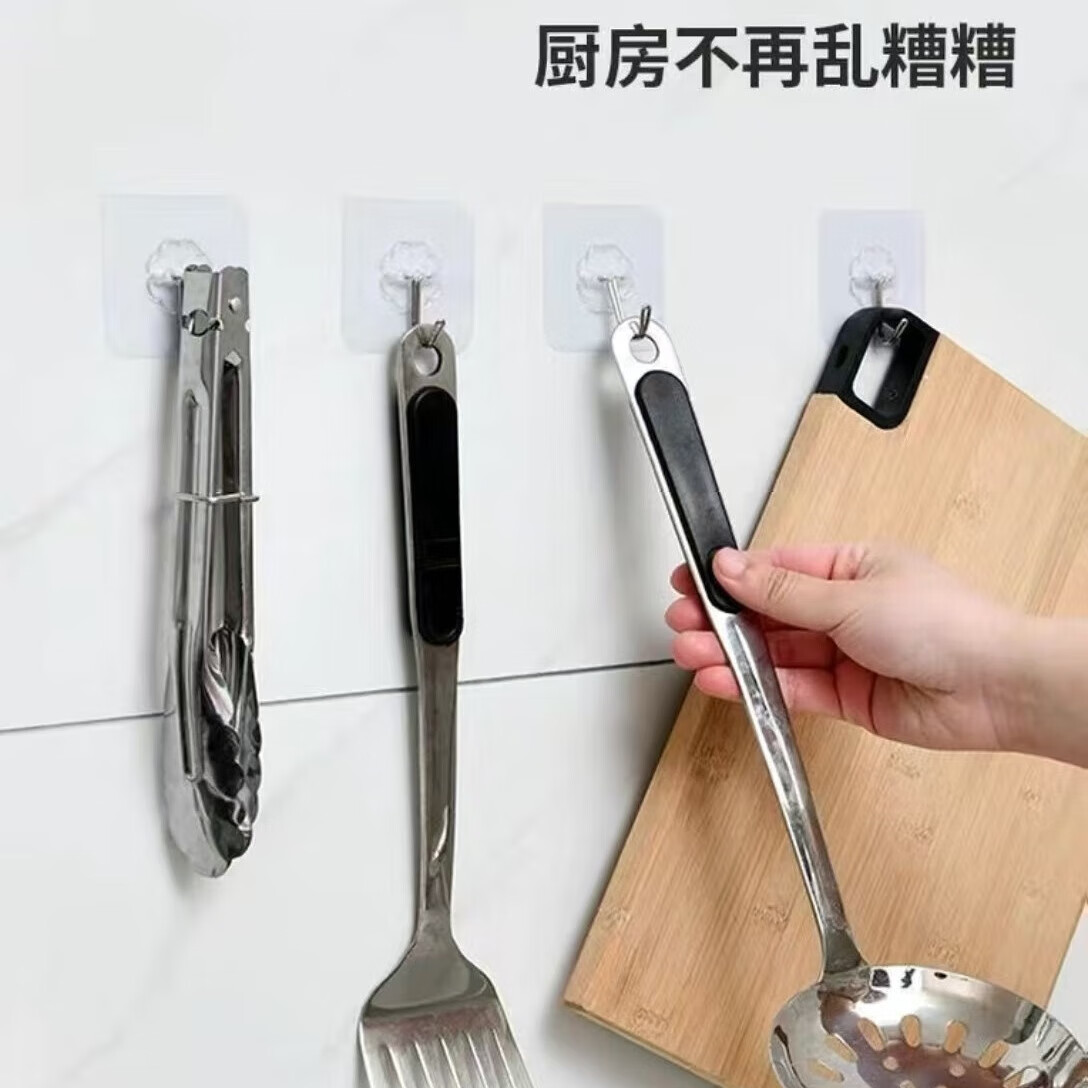 卫生间洗澡间挂钩强力粘胶墙壁贴墙上透明无痕贴钩免打孔钩 透明挂钩1个