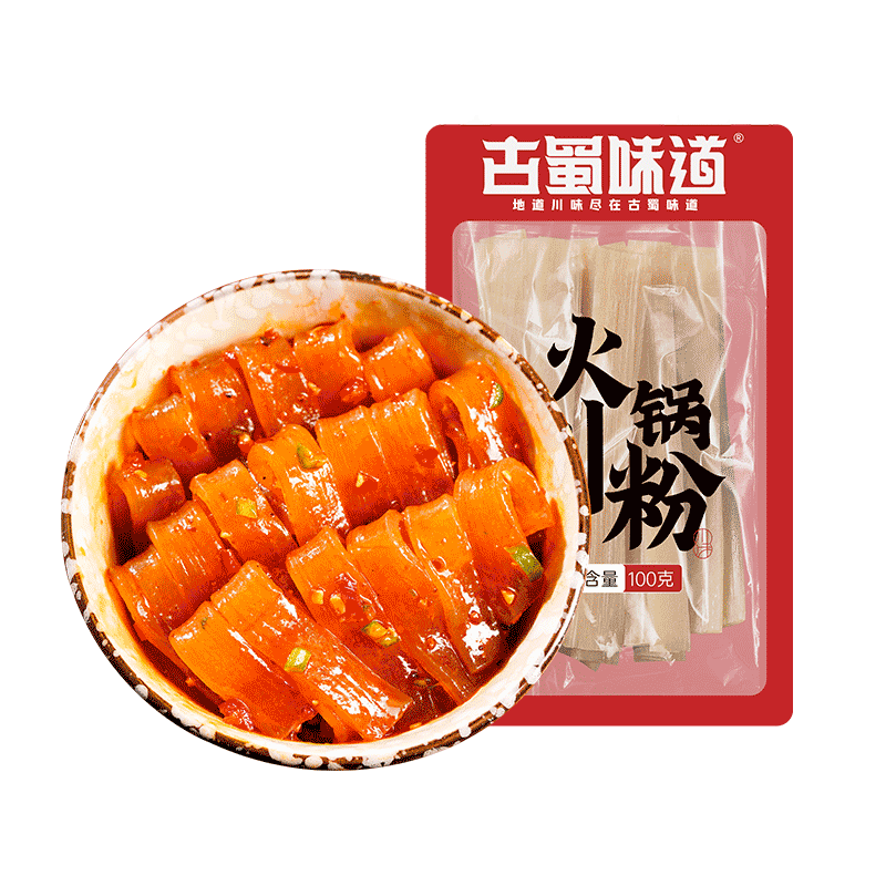 古蜀味道火鍋寬粉100g*6袋川粉火鍋粉免泡紅薯粉條火鍋食材家用商用