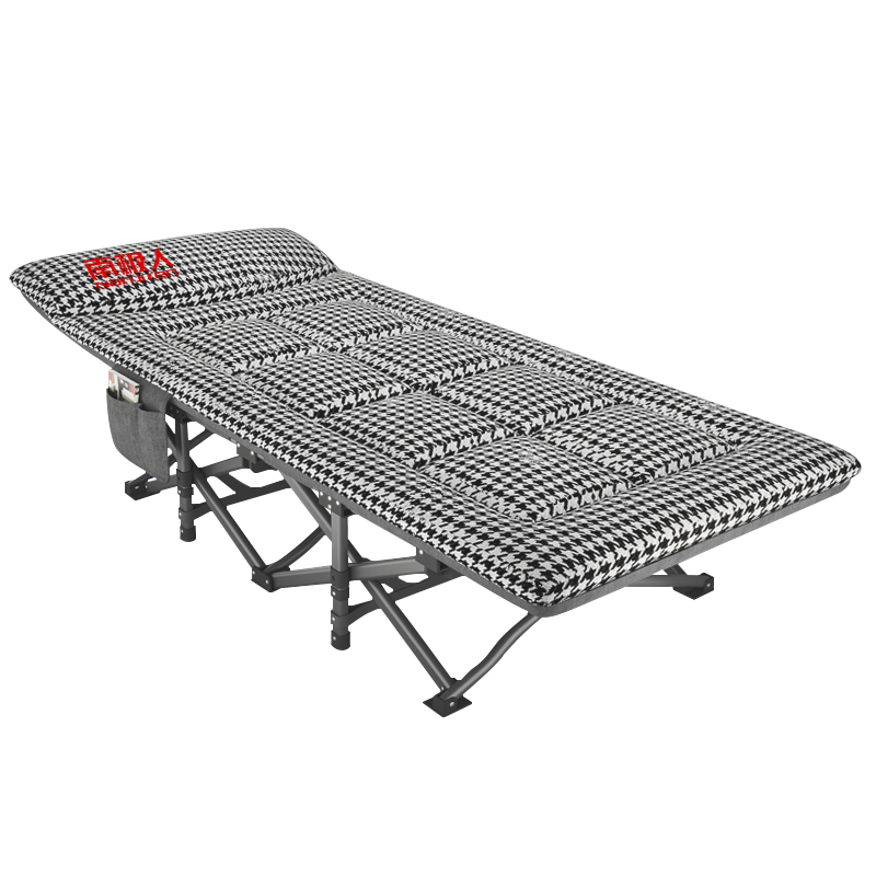 南极人 折叠床躺椅办公室床单人午睡床行军床陪护床床垫一体美式千鸟格