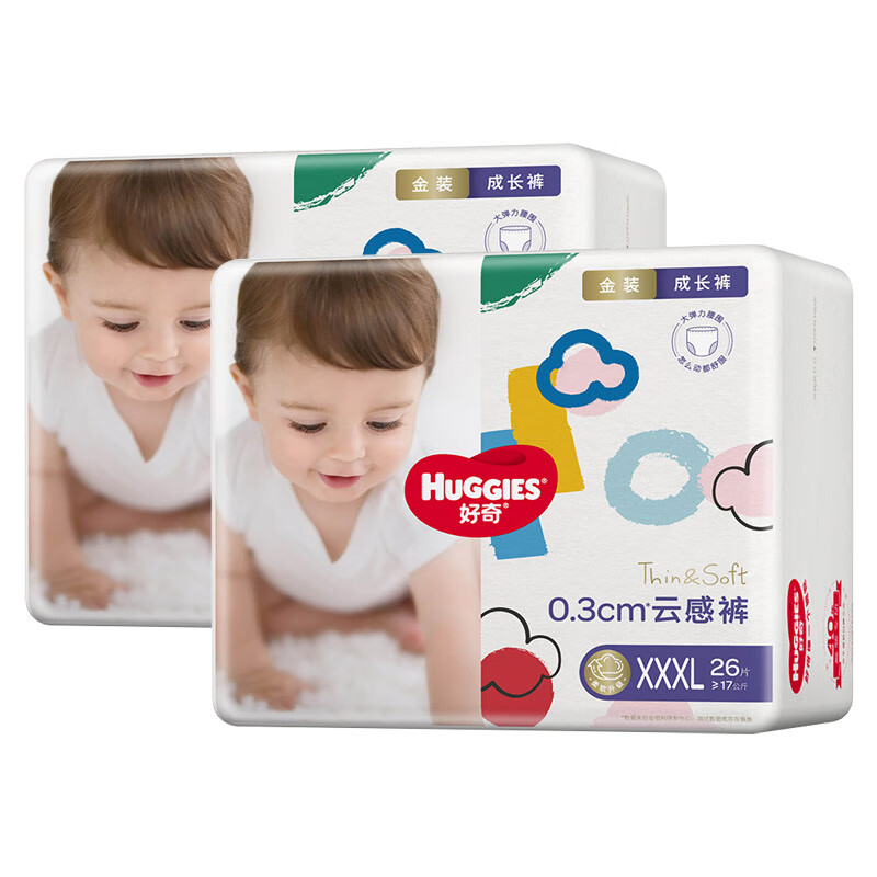 ���棨Huggies����װ�Ƹп�������Ӥ����ʪ�����ɳ�������������˲����ˬѧ���� 3XL 2�� 52Ƭ �������㡿