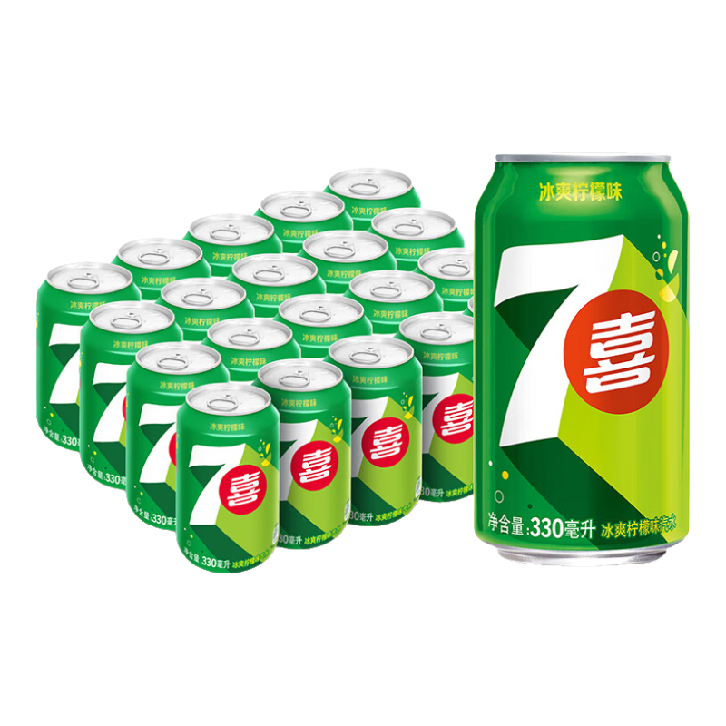 PLUS会员、需首购：百事可乐 7喜 柠檬味 330ml*20罐