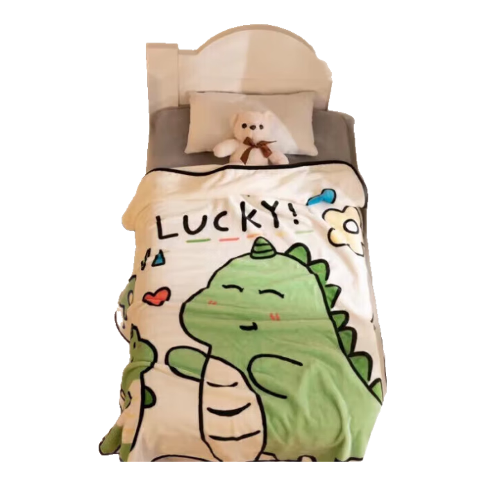 范爷家可爱恐龙珊瑚绒儿童午睡毯休闲盖毯宿舍毛毯午休毯冬季毯子礼品