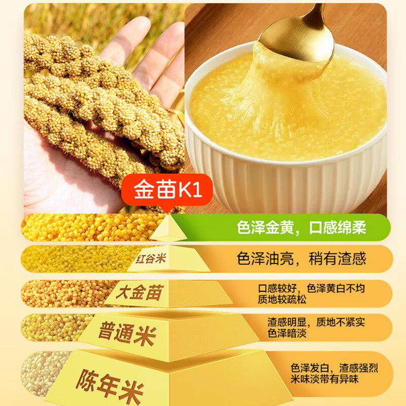 蓓婴堡东北新米有机胚芽米留胚率≥90% 儿童宝宝辅食 粥米含矿物质镁 有机胚芽米*1瓶+有机黄小米*1瓶