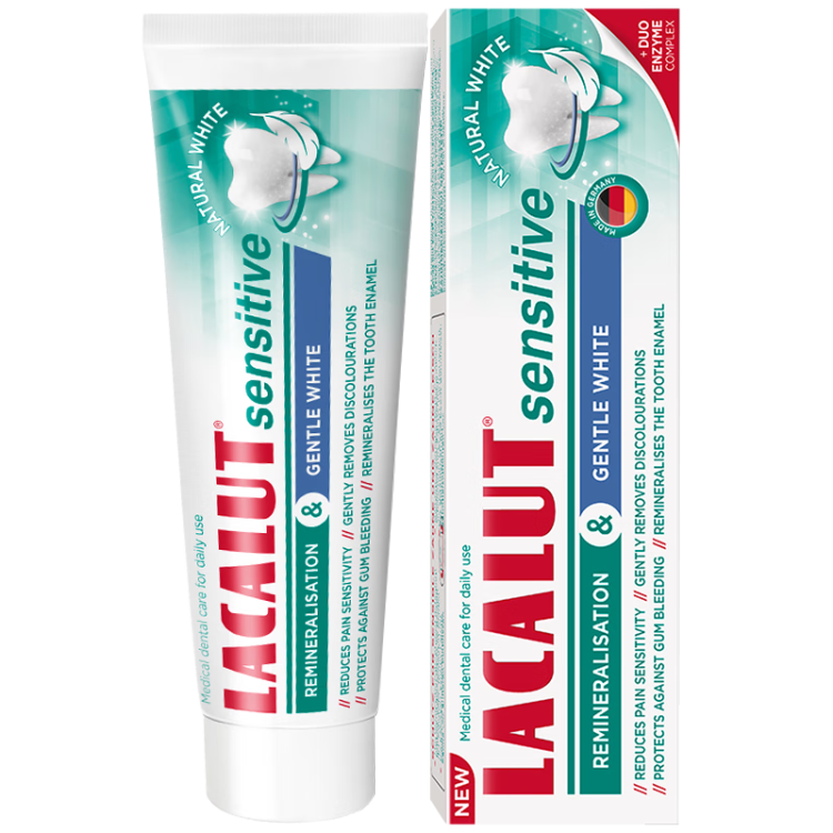 樂卡露（Lacalut）敏感修護(hù)牙齦柔護(hù)含氟牙膏75ml 保護(hù)牙周呵護(hù)牙齒去漬 德國(guó)進(jìn)口