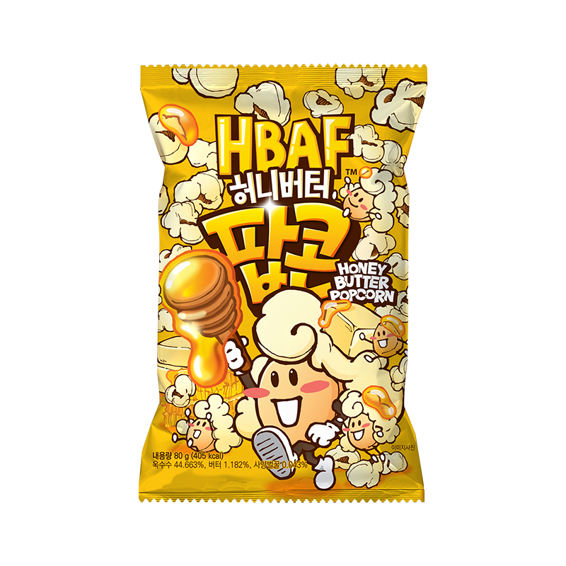 芭蜂蜂蜜黄油味爆米花80g 韩国进口非油炸膨化零食电影院即食送礼