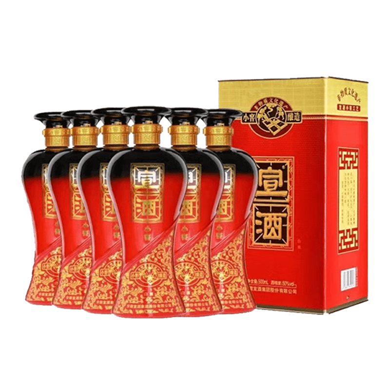 宣酒 紅宣  濃香型白酒 50度 500ml*6瓶 整箱裝 小窖釀造 中秋送禮